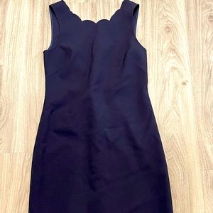 Scalloped hem navy J. crew dress